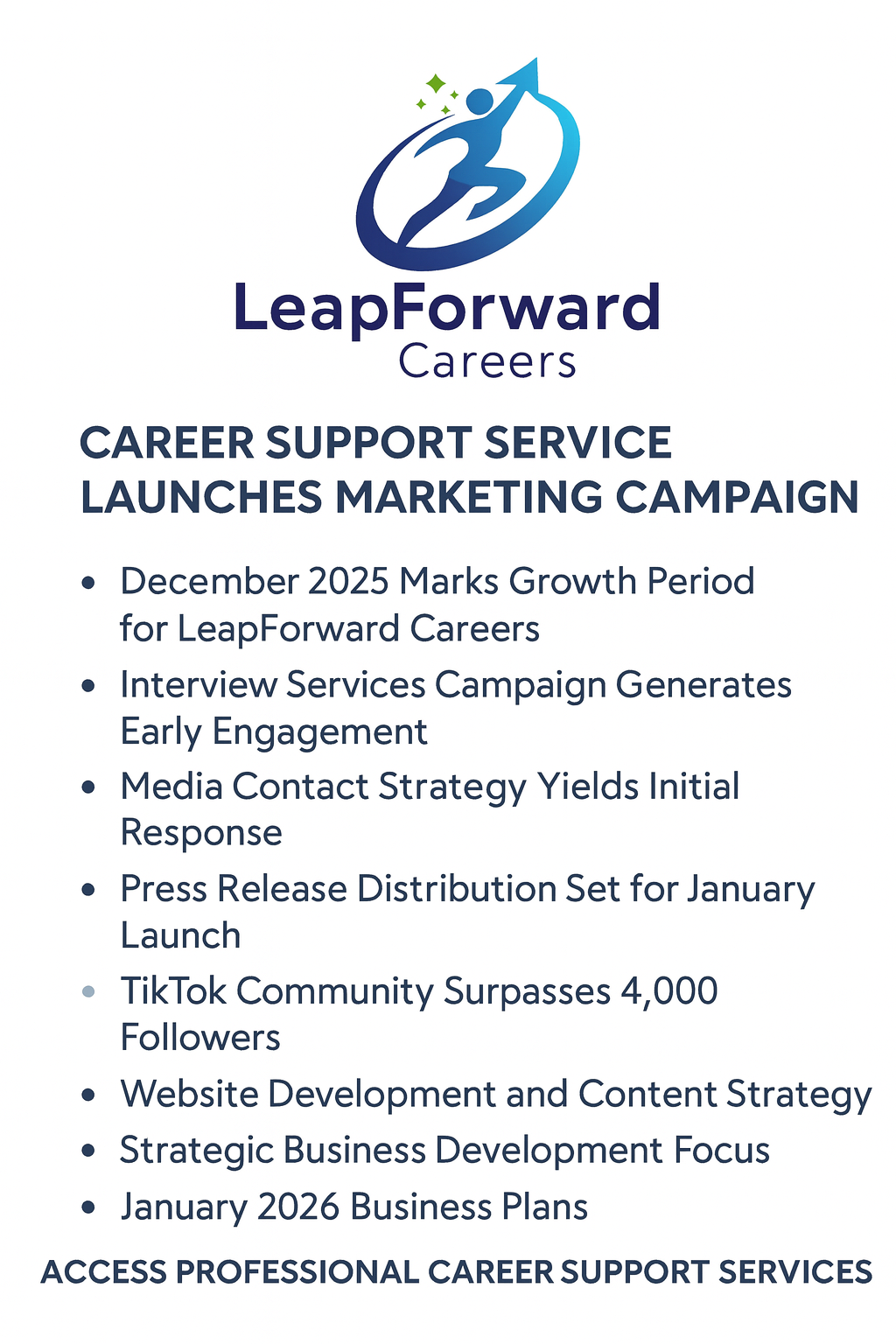 Leap Forward Careers December 2025 business growth milestones